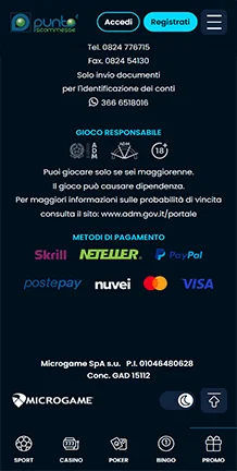 puntoscommesse metodi di pagamento